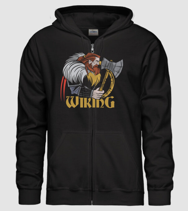 Viking model negru pe tricou