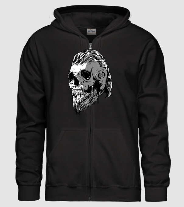 Craniu Viking model negru pe tricou