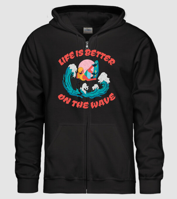 Wakeboard - Life is better on the wave model negru pe tricou