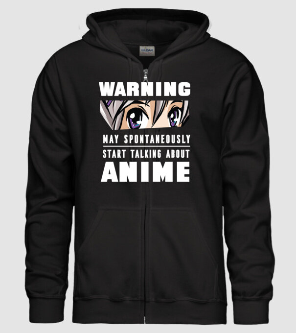 Warning may spontaneously start talking about ANIME model negru pe tricou