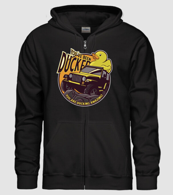 'You''ve been ducked - Off road SUV' model negru pe tricou