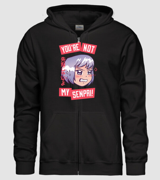 You are not my Senpai model negru pe tricou
