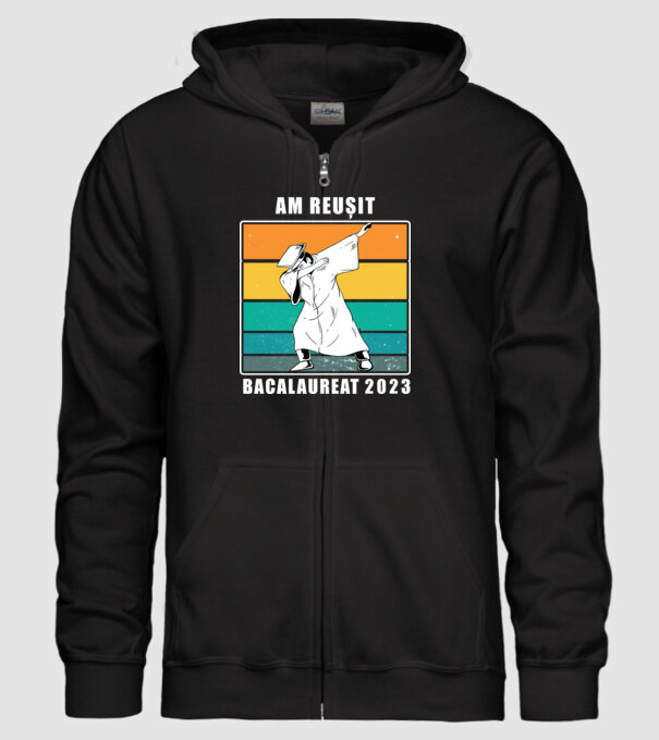 Am reușit 2023 model negru pe tricou