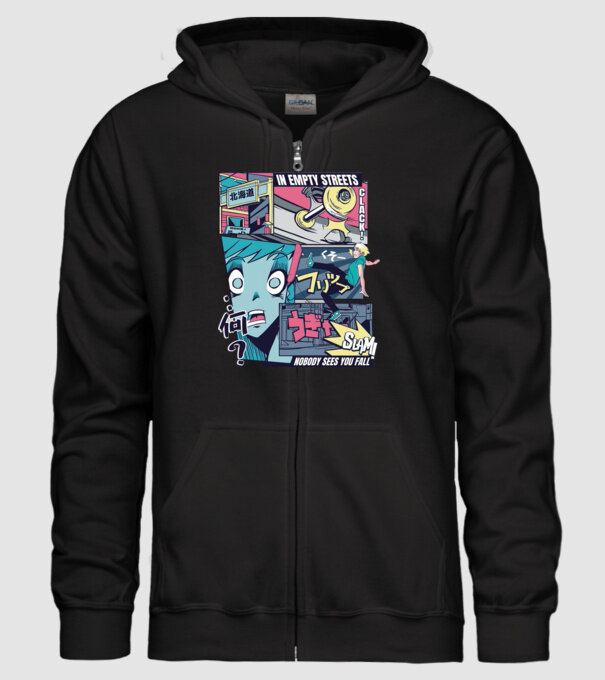 Anime Vaporwave Benzi desenate Skateboard model negru pe tricou