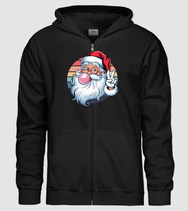 Bubble gum santa model negru pe tricou