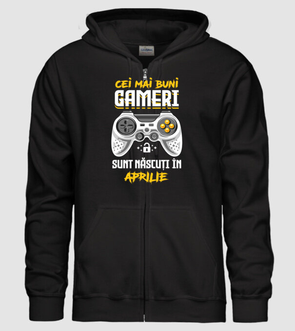 cei mai buni gameri sunt născuți în aprilie model negru pe tricou