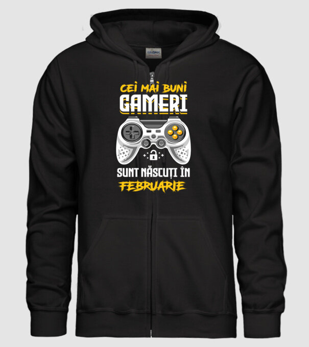 cei mai buni gameri sunt născuți în februarie model negru pe tricou
