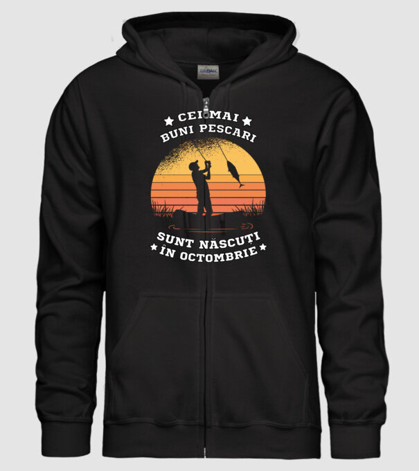 Cei mai buni Pescari sunt născuți în Octombrie model negru pe tricou