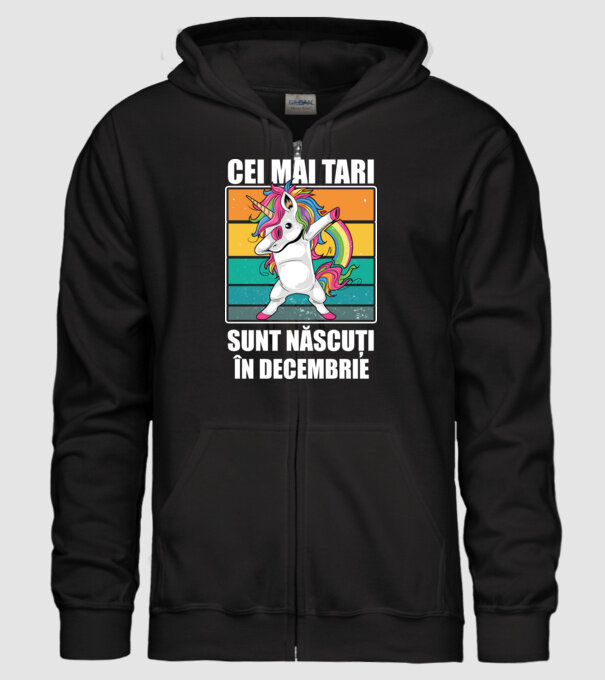 Cei mai tari sunt născuți în decembrie model negru pe tricou