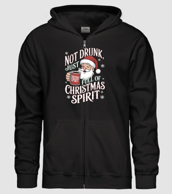 Christmas Spirit Santa model negru pe tricou