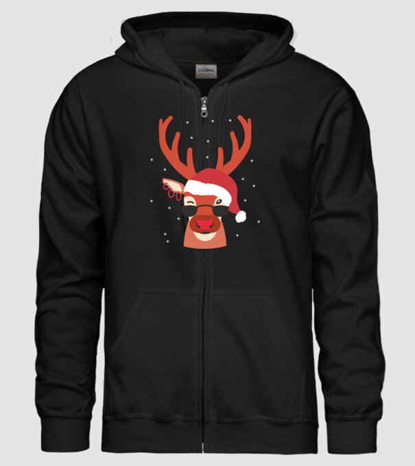 Cool Reindeer Rudolph model negru pe tricou