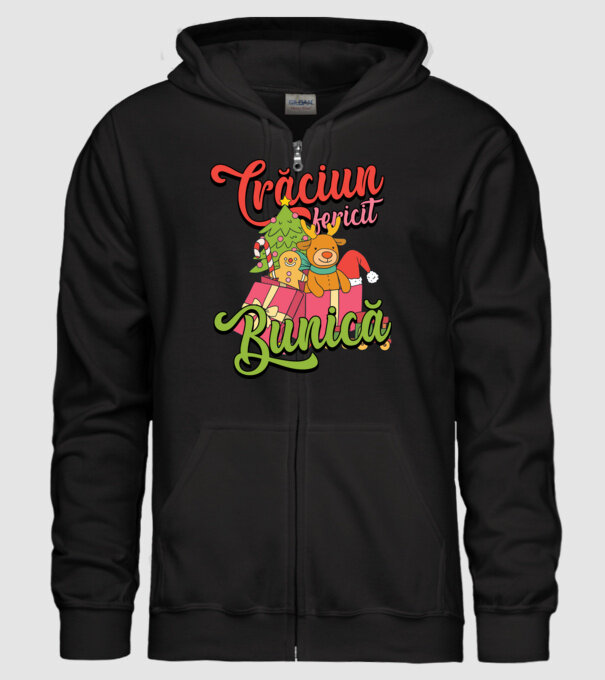 CRĂCIUN FERICIT BUNICĂ model negru pe tricou