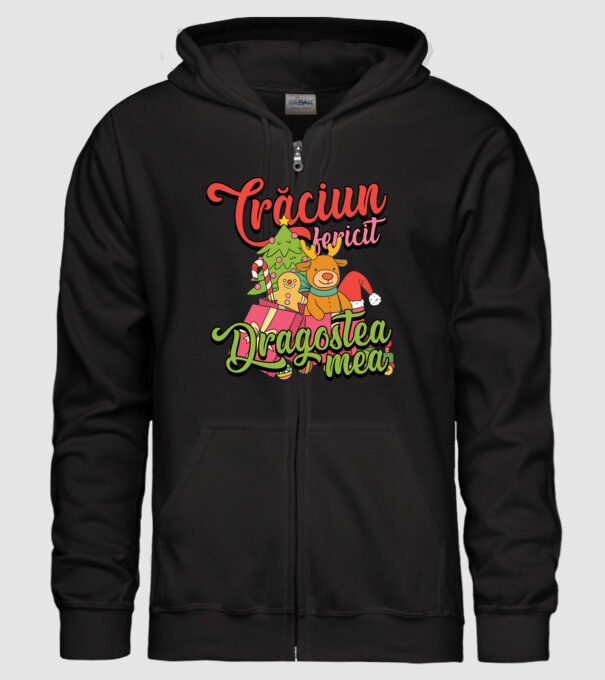 CRĂCIUN FERICIT DRAGOSTEA MEA model negru pe tricou