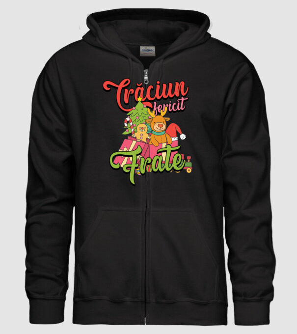 CRĂCIUN FERICIT FRATE / SORĂ model negru pe tricou