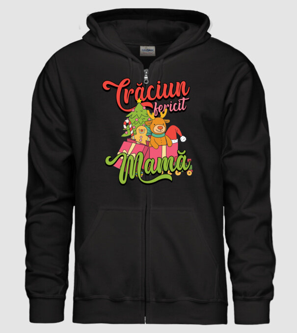 CRĂCIUN FERICIT MAMĂ model negru pe tricou