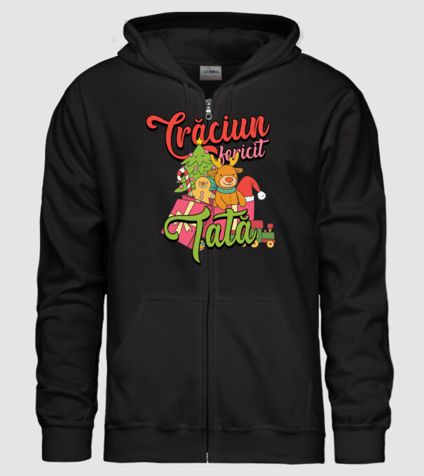 CRĂCIUN FERICIT TATĂ model negru pe tricou