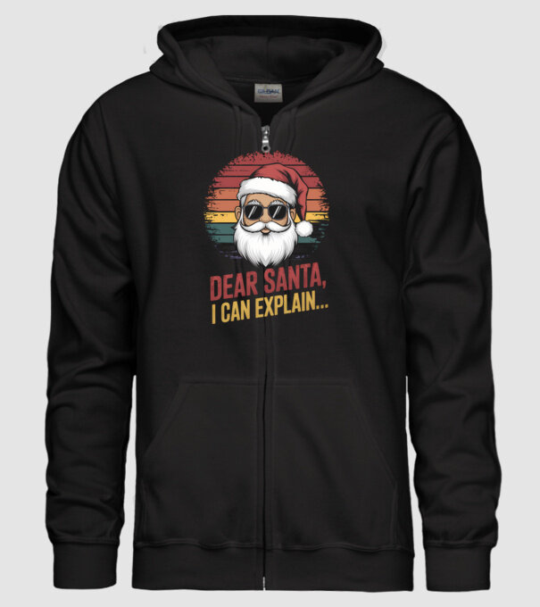 Dear Santa, I can explain... model negru pe tricou
