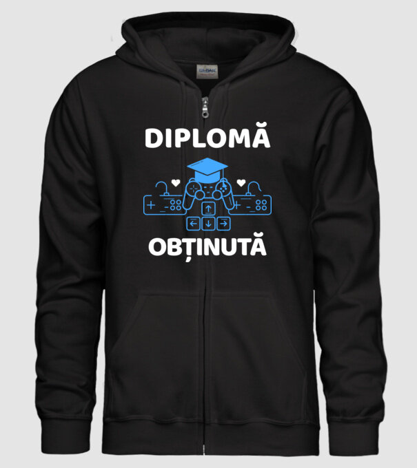 Diplomă obținută model negru pe tricou