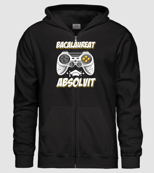 Gameri şcoală Bacalaureat model negru pe tricou