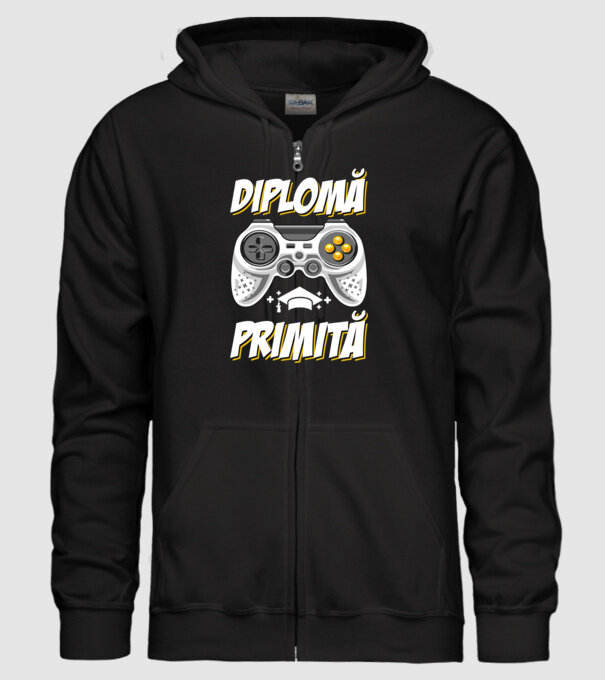 Gameri şcoală Diplomă model negru pe tricou
