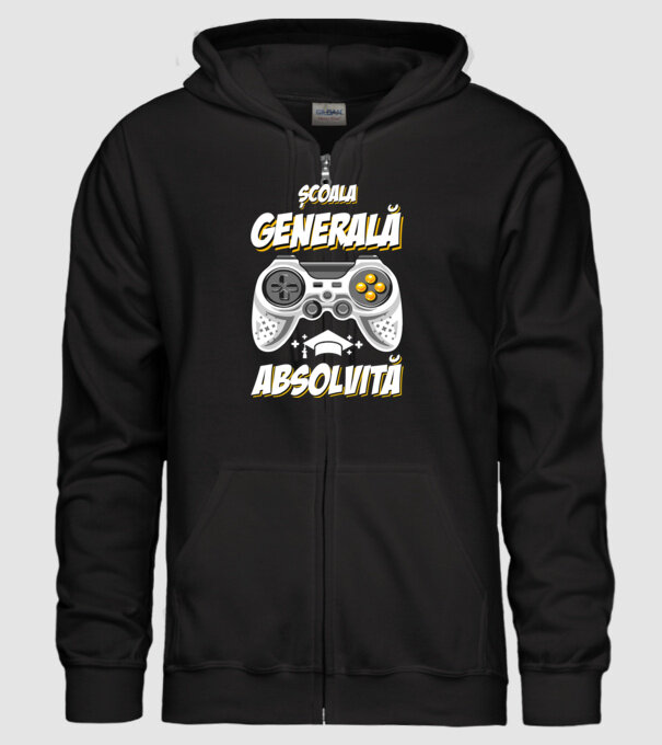 Gameri şcoală școală generală model negru pe tricou