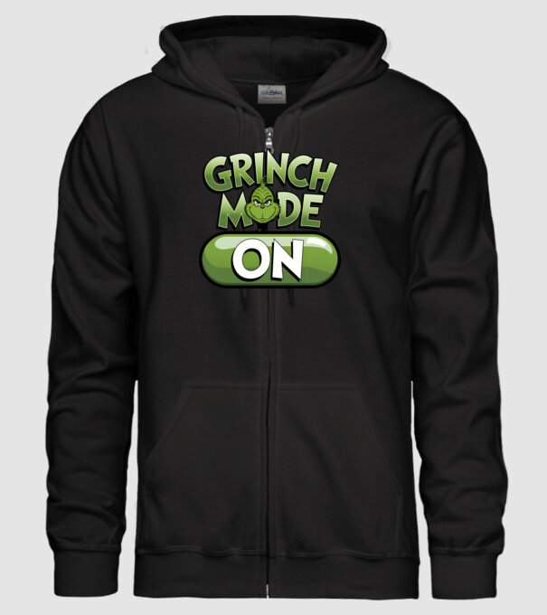 Grinch mode ON model negru pe tricou