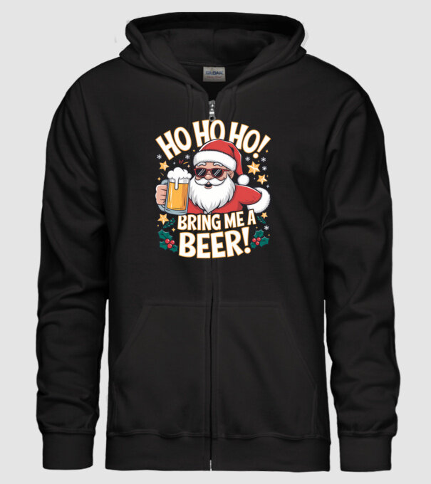 HO HO HO bring me a BEER santa Negru model negru pe tricou