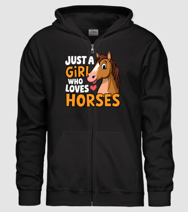 Just a girl who loves horses Negru model negru pe tricou