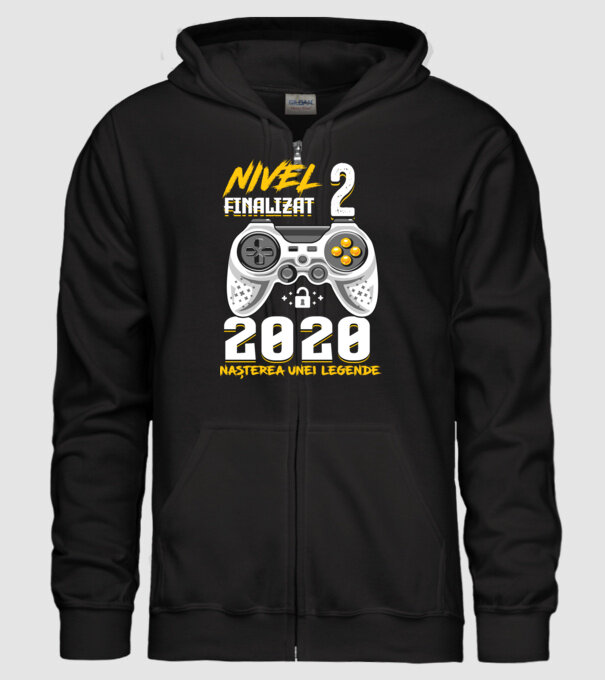 Nivel 2 finalizat. 2020 nașterea unei legende model negru pe tricou