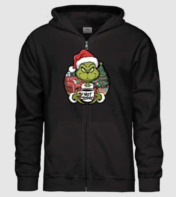 Not Today Grinch model negru pe tricou