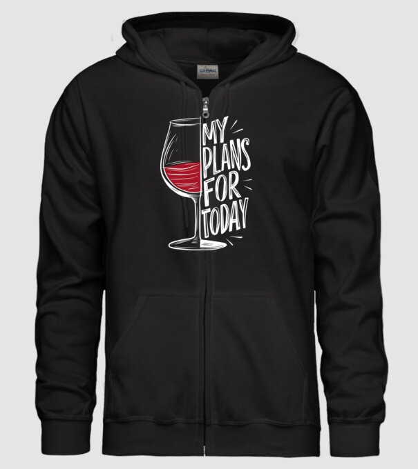 Wine Plans For Today Negru model negru pe tricou