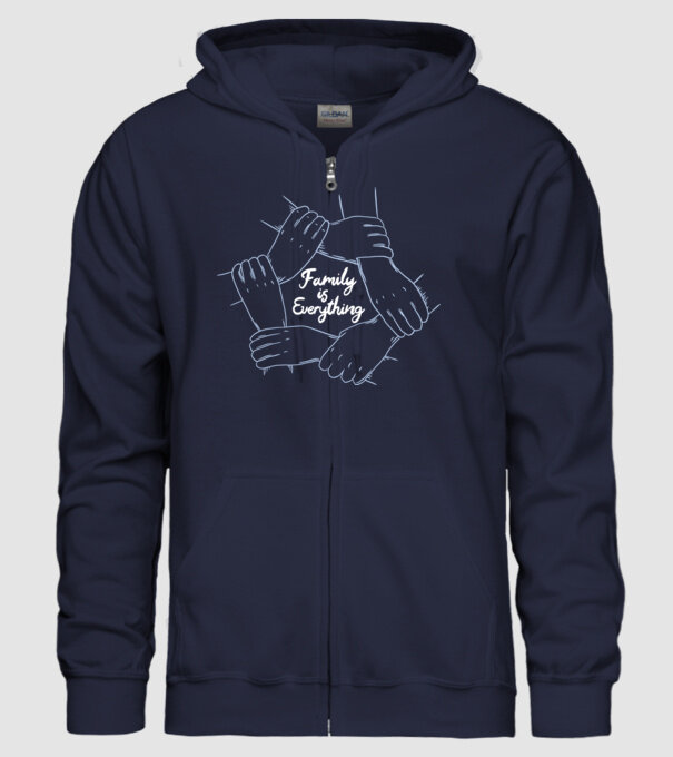 Familia este totul model albastru închis pe tricou