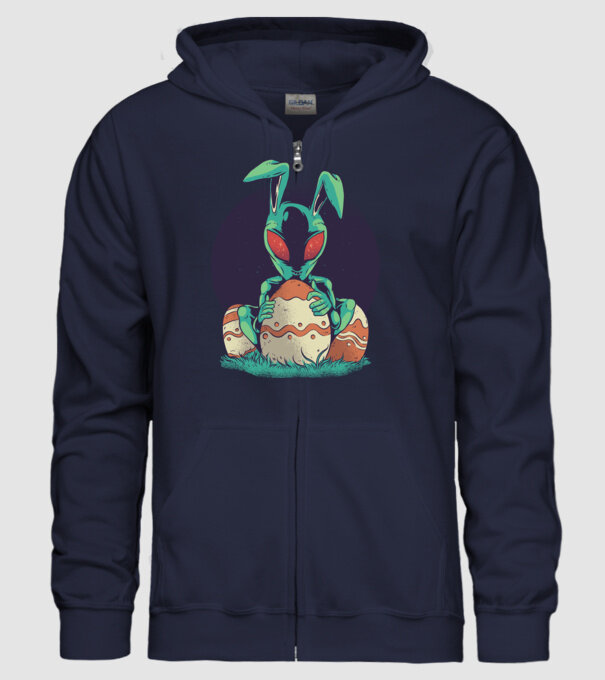Paște Alien model albastru închis pe tricou