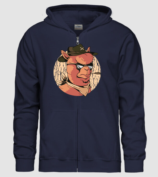 Alpaka model albastru închis pe tricou
