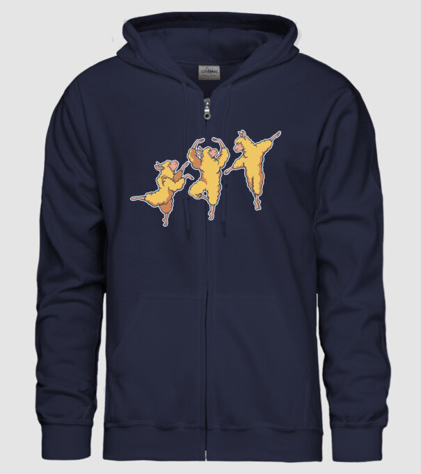 Alpaca Dansatoare model albastru închis pe tricou