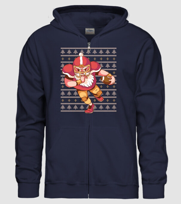 Fotbal american Moș Crăciun Touchdown Touchdown tricou Pulover urât cu model model albastru închis pe tricou