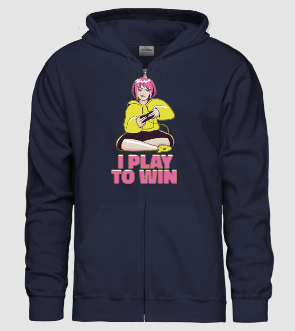 Anime fată Gamer model albastru închis pe tricou