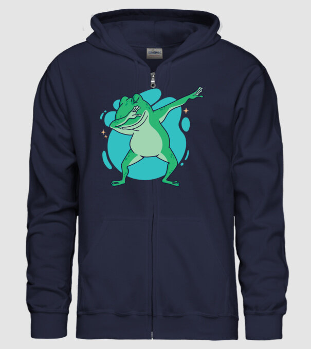 Broască DAB model albastru închis pe tricou