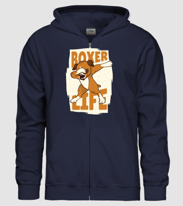 Boxer Life DAB model albastru închis pe tricou