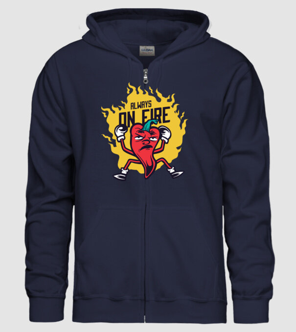 Ardei Chili model albastru închis pe tricou