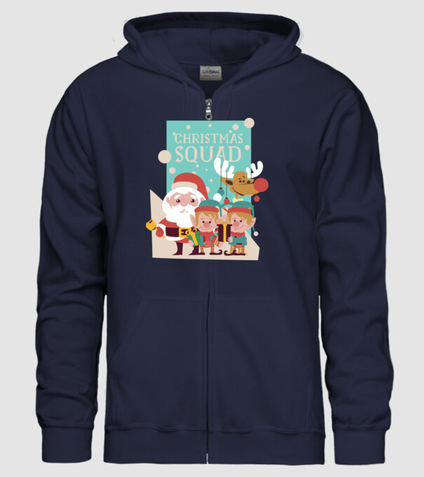 Christmas Squad Echipa de Crăciun model albastru închis pe tricou