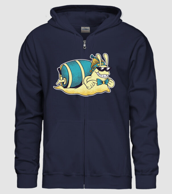 Melc model albastru închis pe tricou