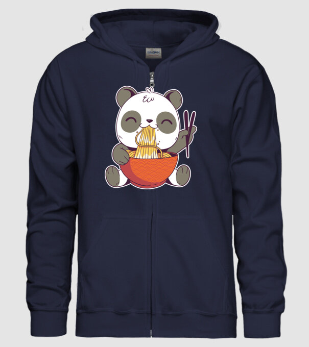 Panda drăguț cu paste model albastru închis pe tricou