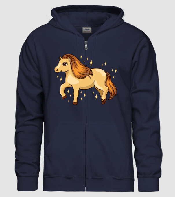 Ponei drăguț model albastru închis pe tricou
