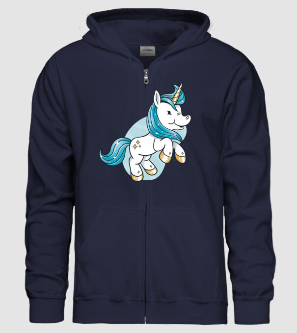 Unicorn drăguț model albastru închis pe tricou