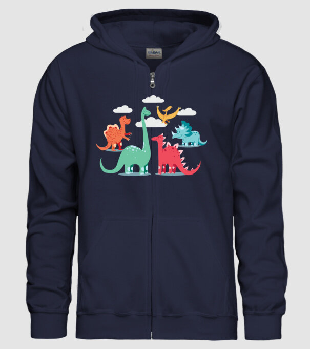 Dinozauri model albastru închis pe tricou