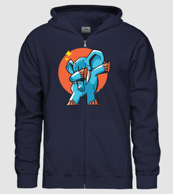 Elefant DAB model albastru închis pe tricou