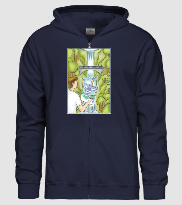 Pictură model albastru închis pe tricou