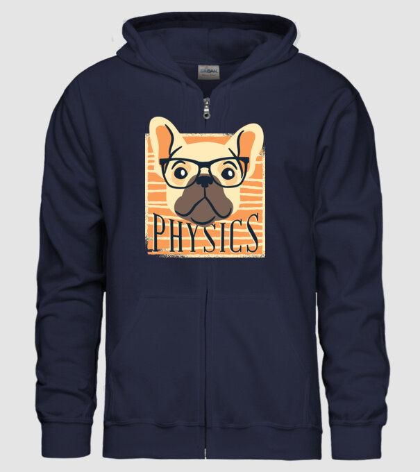Câine Fizică model albastru închis pe tricou