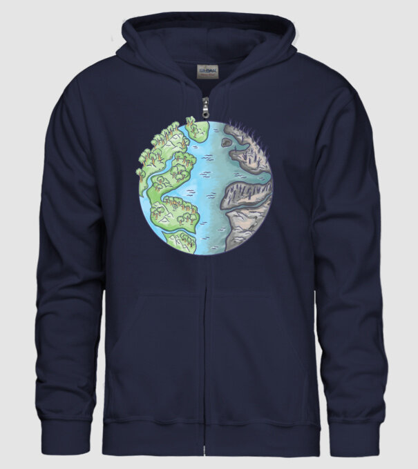 Distrugerea Pământului model albastru închis pe tricou